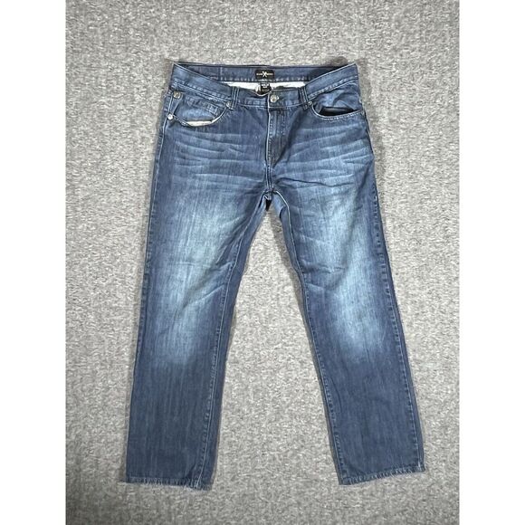 Marc Ecko Jeans Mens‎ Size 38x32 Slim Fit Dark Blue Denim - Picture 1 of 8